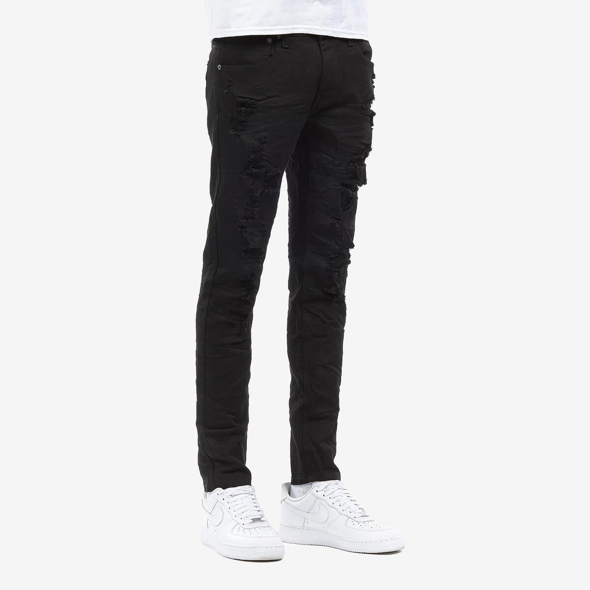 Copper Rivet Rip Black Jeans