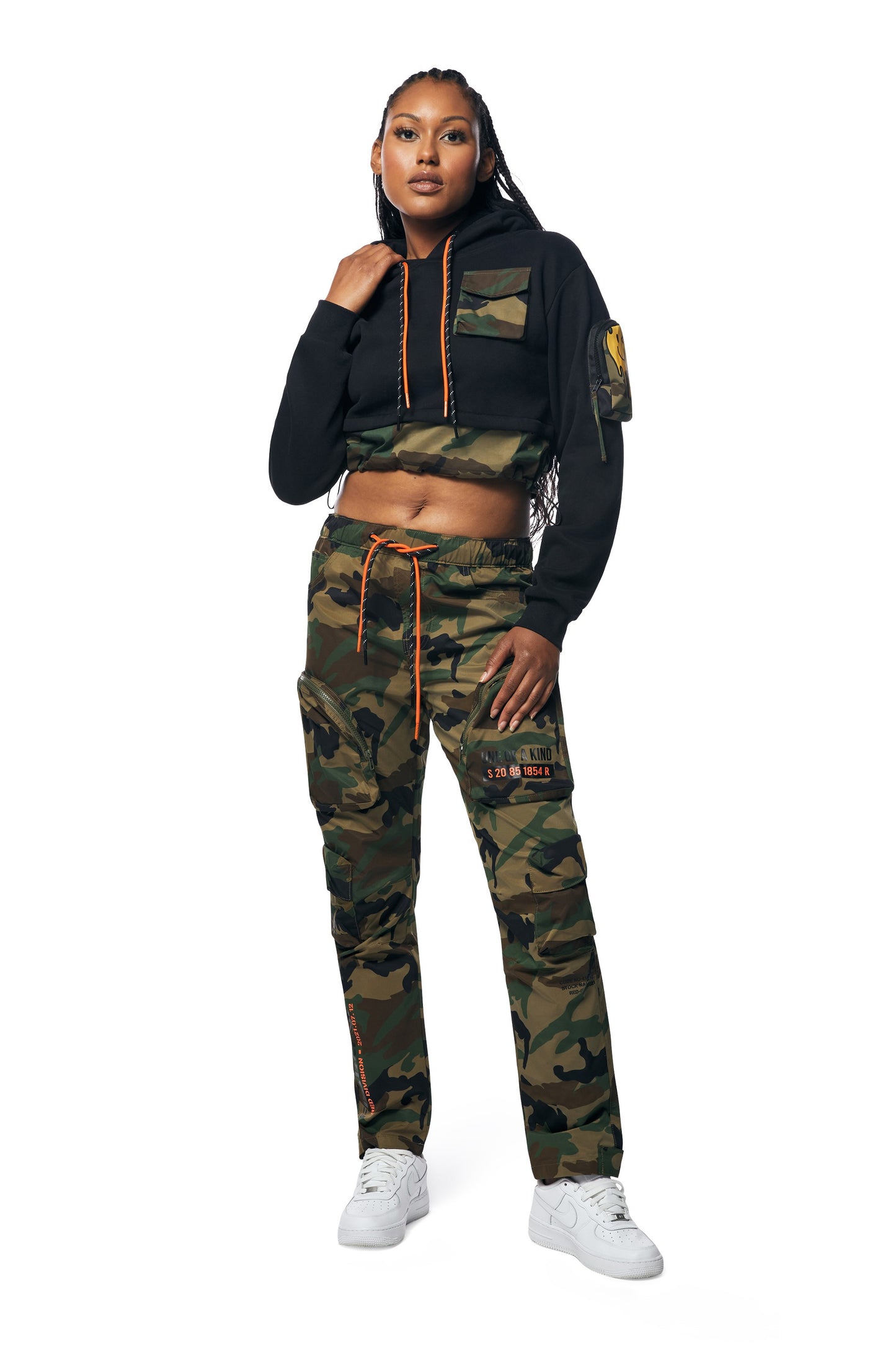 Red Fox Chenille Cropped Fleece hoodie