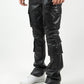 Rebel Minds Black Stacked Leather Pants