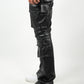 Rebel Minds Black Stacked Leather Pants