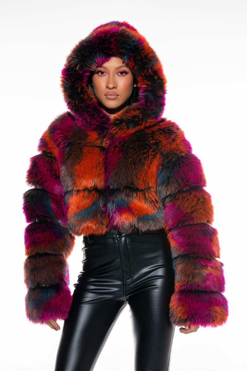 Azalea Wang Multi color Gracelle fur jacket