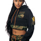 Red Fox Chenille Cropped Fleece hoodie