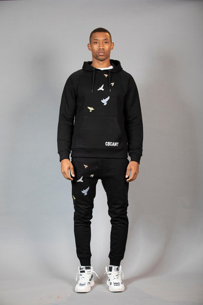 Ceca NY Butterfly Black Fleece & Rhinestones sweatsuit