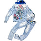 Graffiti Denim W/ Rhinestone Detail Jeans