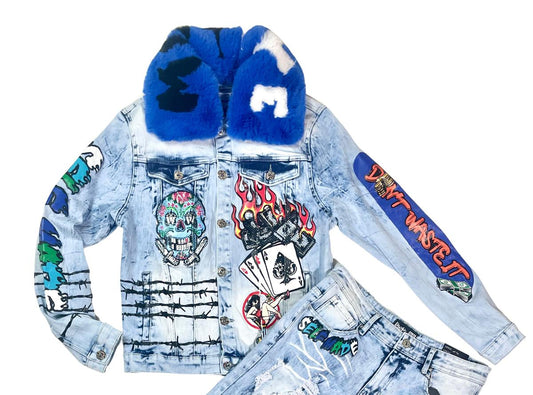 Fashion Denim Jacket W/ Detachable Fur