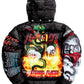 BLACK NASH GRAPHIC PRINT PUFFER JACKET